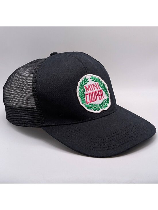 Mini Cooper Original Logo Black Mesh Snapback Hat Cap Auto Driver Mechanic Wear